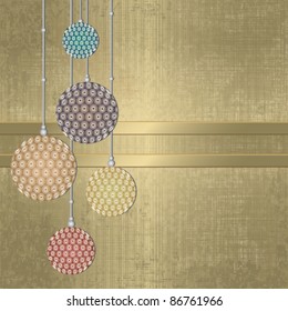 Golden Christmas background with ornaments 1