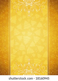 golden  christmas background, vector illustration