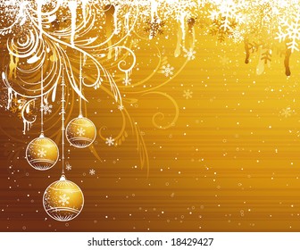golden christmas background, vector illustration