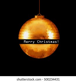 golden Christmas ball. Vector