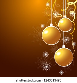 Golden Christmas balls