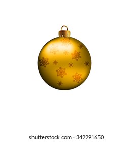 Golden christmas bauble vector