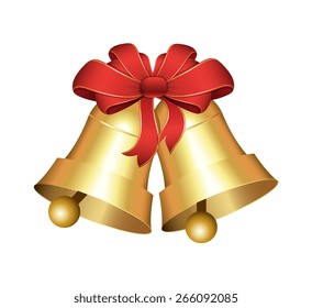 Cartoon Illustration Golden Glitter Bell Vector Stock Vector (Royalty ...