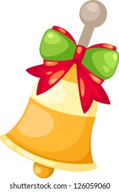 golden christmas bell. Vector illustration  on white background