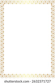 Golden christmas decoration frame. Festive greeting template with Christmas toy elements