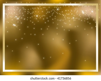 Golden christmas frame - vector illustration