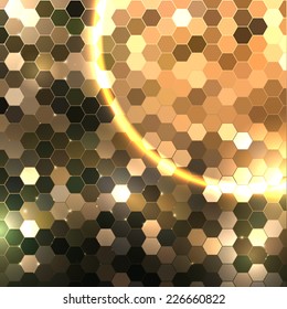 Golden Christmas  geometric background with lightsEPS10