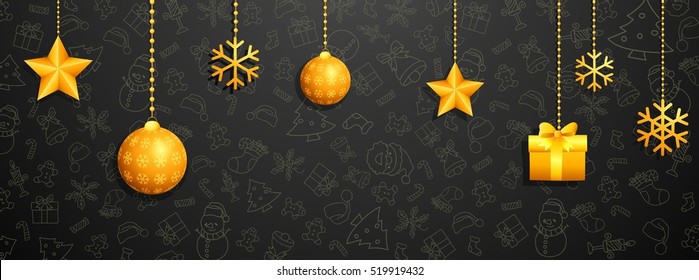 Golden christmas greeting card