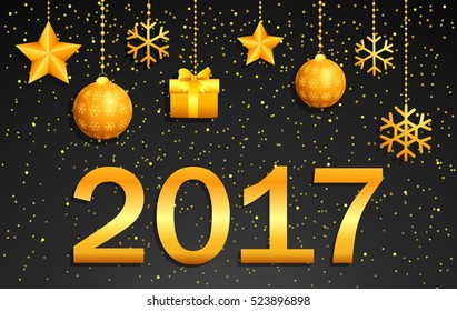 Golden christmas greeting card    