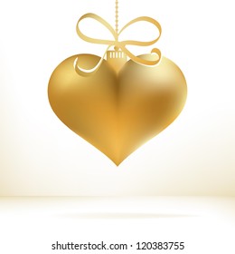 Golden christmas heart decoration.  + EPS8 vector file
