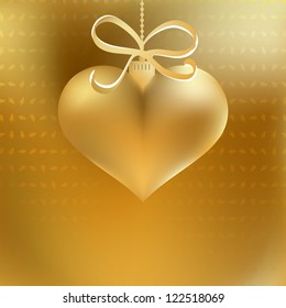 Golden christmas heart decoration.  + EPS8 vector file