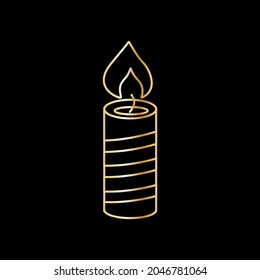 Golden Christmas icon. Christmas decoration symbol of the new year. Vector christmas icon.