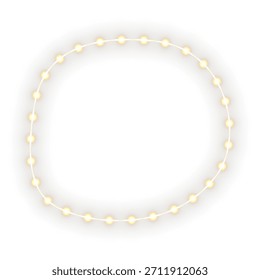 Golden Christmas light ring with warm glowing lamps, sparkling highlights, and shimmering decorative curves ideal for New Year invitations, winter celebration ads, and premium PNG overlays