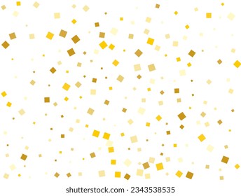 Golden Christmas Square Confetti. Vector illustration.