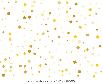Golden Christmas Square Confetti. Vector illustration.