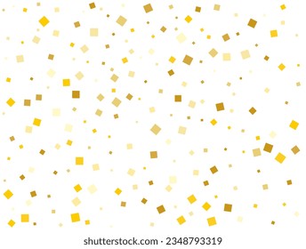 Golden Christmas Square Confetti. Vector illustration.