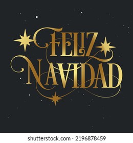 Navidad dorada, estrella, afiche elegante, feliz navidad" que significa "feliz Navidad", afiche español