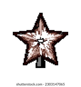 golden christmas star game pixel art retro vector. bit light glitter, graphic golden christmas star. old vintage illustration