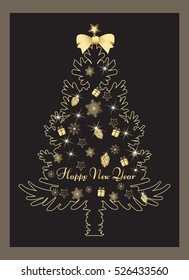  golden Christmas tree 