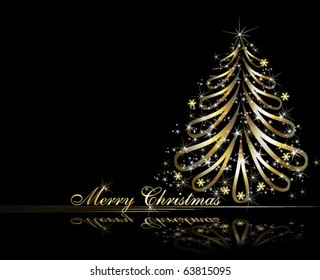 Golden Christmas tree