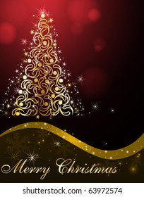 Golden Christmas tree