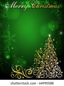 Golden Christmas tree