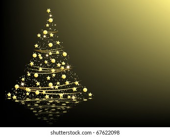 Golden Christmas tree