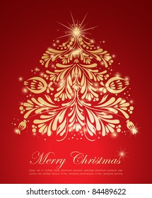 Golden christmas tree