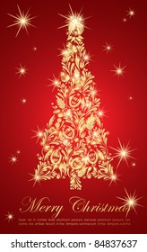 Golden christmas tree