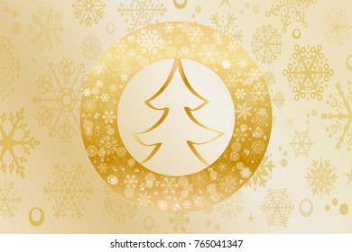 golden christmas tree background