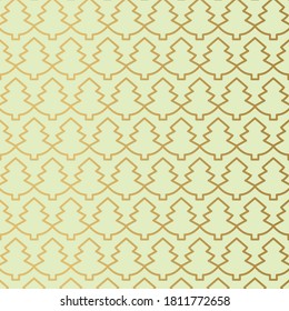 golden christmas tree background - vector illustration