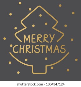 golden christmas tree concept- vector illustration