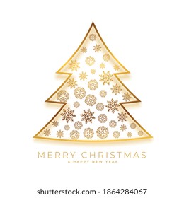 golden christmas tree decoration festival greeting card