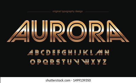 Golden Chrome Steel Artistic Font Typography Lettering