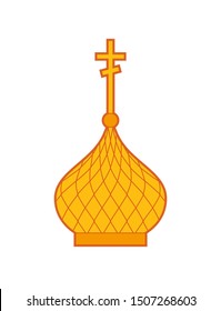 Golden Church Dome isolated. Religion vector illustration