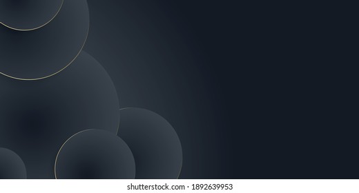 Goldener Kreis, abstrakter Hintergrund. Schwarze abstrakte Lage, geometrischer Hintergrund für die Karte, Geschäftsbericht, Plakatvorlage