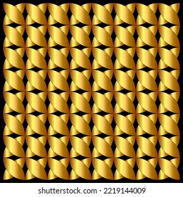 Golden circle abstract background design.  Seamless geometric pattern. Vector