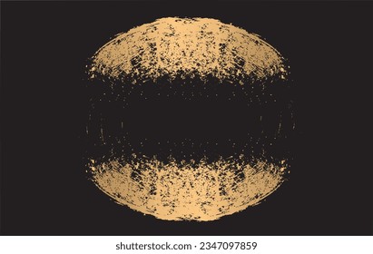 Golden circle Abstract. Gold paint brush. Vector illustration