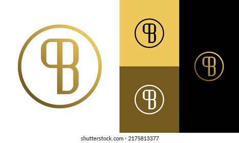 Golden Circle B Monogram Logo Design Concept