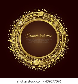 Vector de fondo de círculo dorado, oro, abstracto, fondo, luz, brillo, bling, salpicadura, textura, círculo, fondo Abstractas para su diseño, ilustración de elemento de Vector