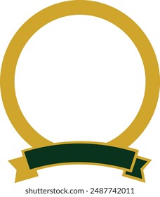 insignia del círculo dorado para el Vector del icono del logotipo