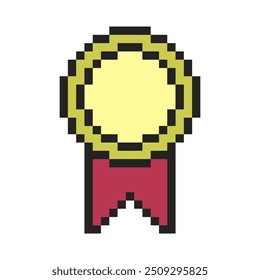 golden circle badge pixel art