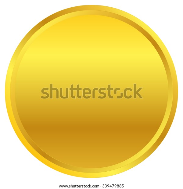 Golden Circle Badge Shape Isolated On Stock Vector (Royalty Free) 339479885