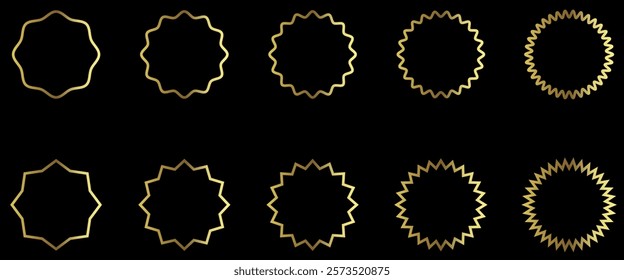 Golden circle border frame collection. Gold border, design element for decoration card, certificate, grand opening, party invitation