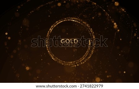 Golden circle composed of shimmering golden light trails, fireworks, and gold confetti vibe. For holiday marketing campaigns (New Year, Christmas), wedding invitation suites, anniversary announcements