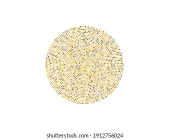 Golden circle, dots colored., abstract. Vector illustration.