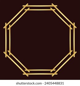 Golden circle frame border clipart