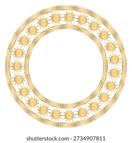 Golden circle frame border clipart
