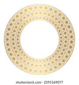 Golden circle frame border and intricate mandala indian art