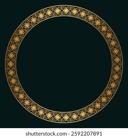 Golden circle frame border and intricate mandala indian art